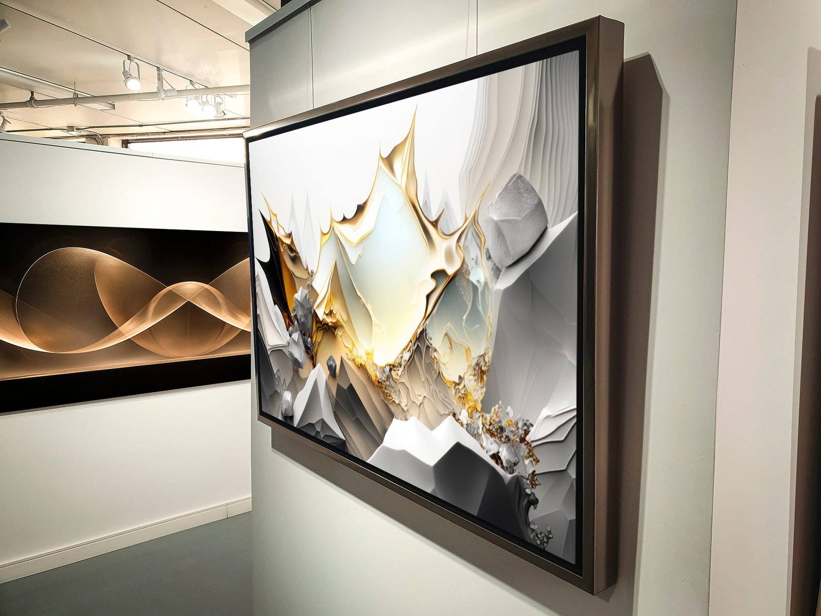 Acrylic Framed And Mounted Corner Angled On A Gallery Wall 1 Intention By Design