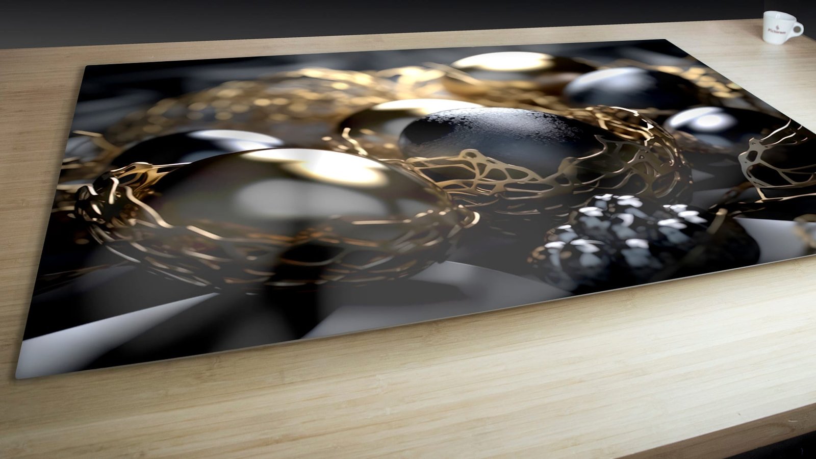 Metal Print Angled On Table