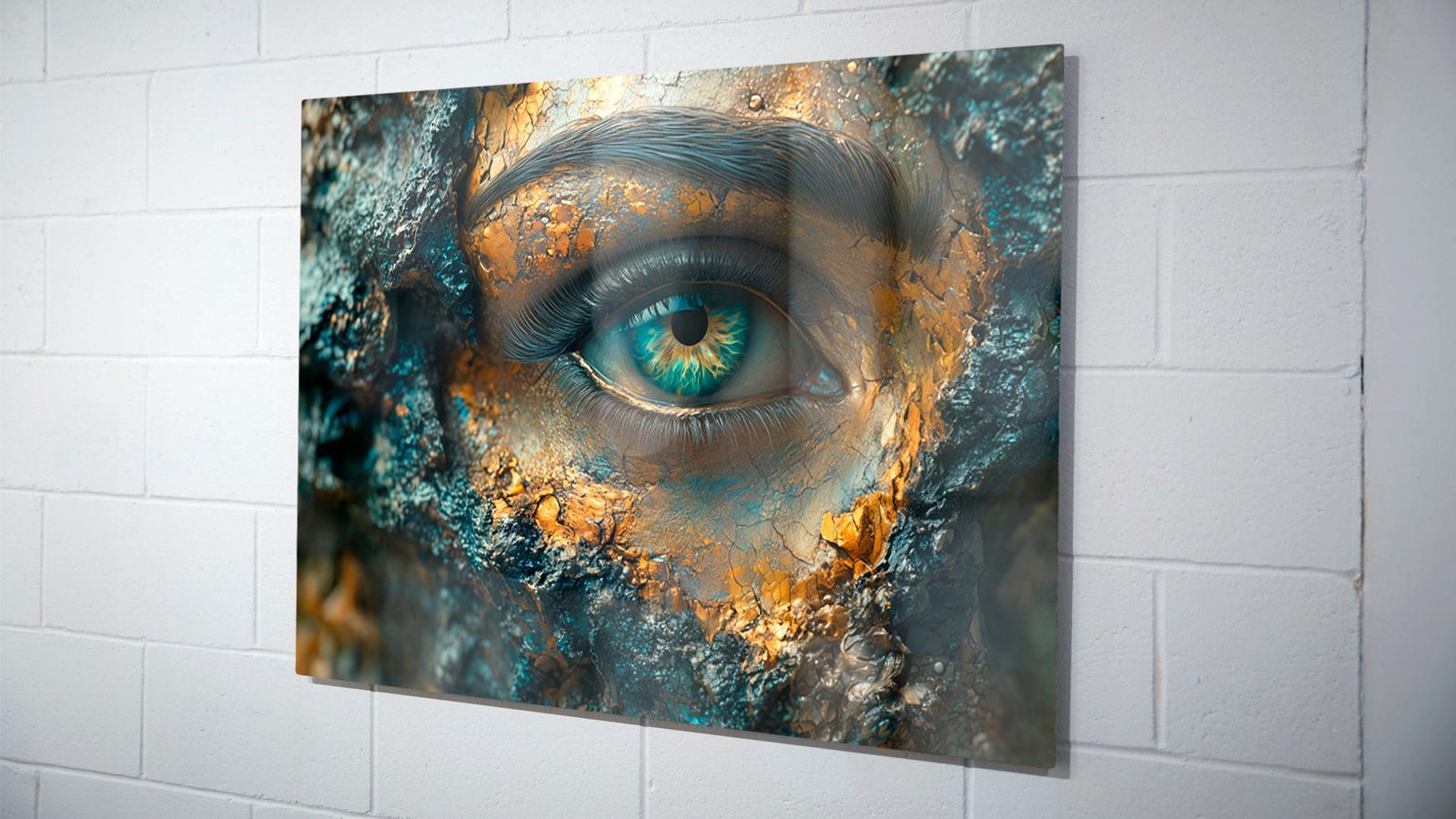 Metal Print Box Framed Floating Wall Brick Wall 2