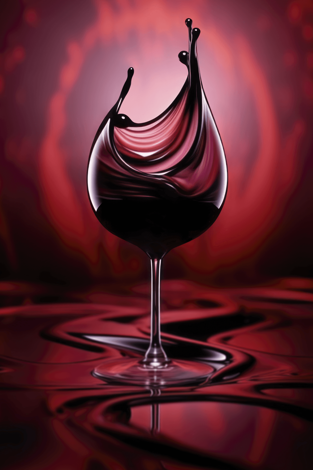 Impossible red wine art - Intention By Design