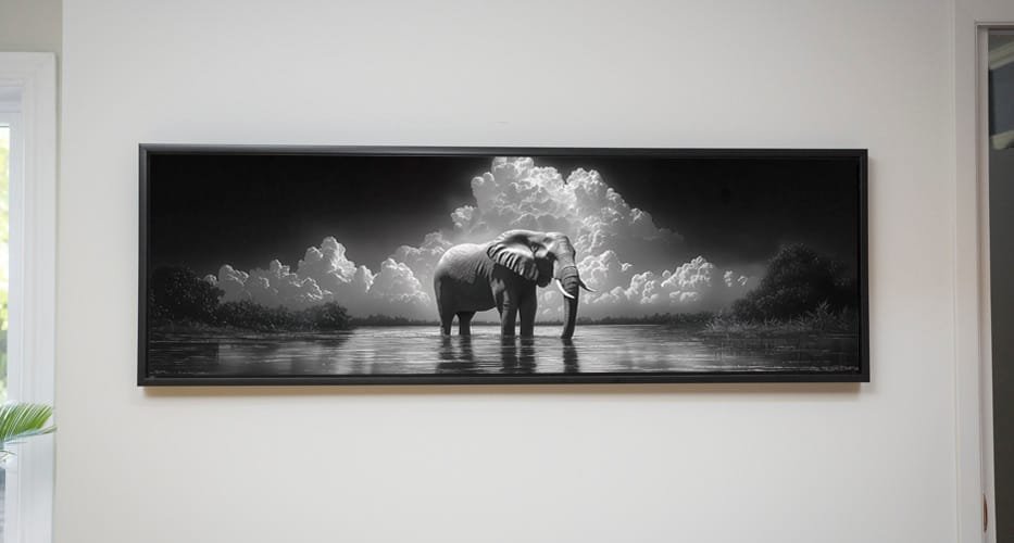 Panoramic Elephant Box Frame Canvas Intention By Design